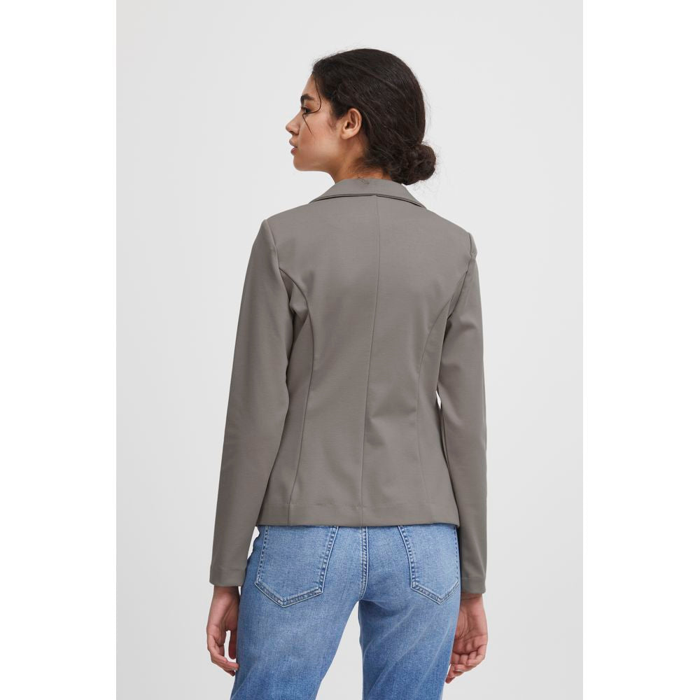 Beige Polyester Blazer