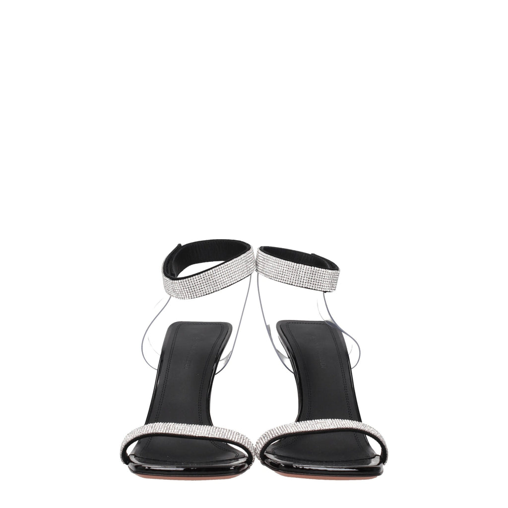 Black Crystals Stiletto Heels Sandals