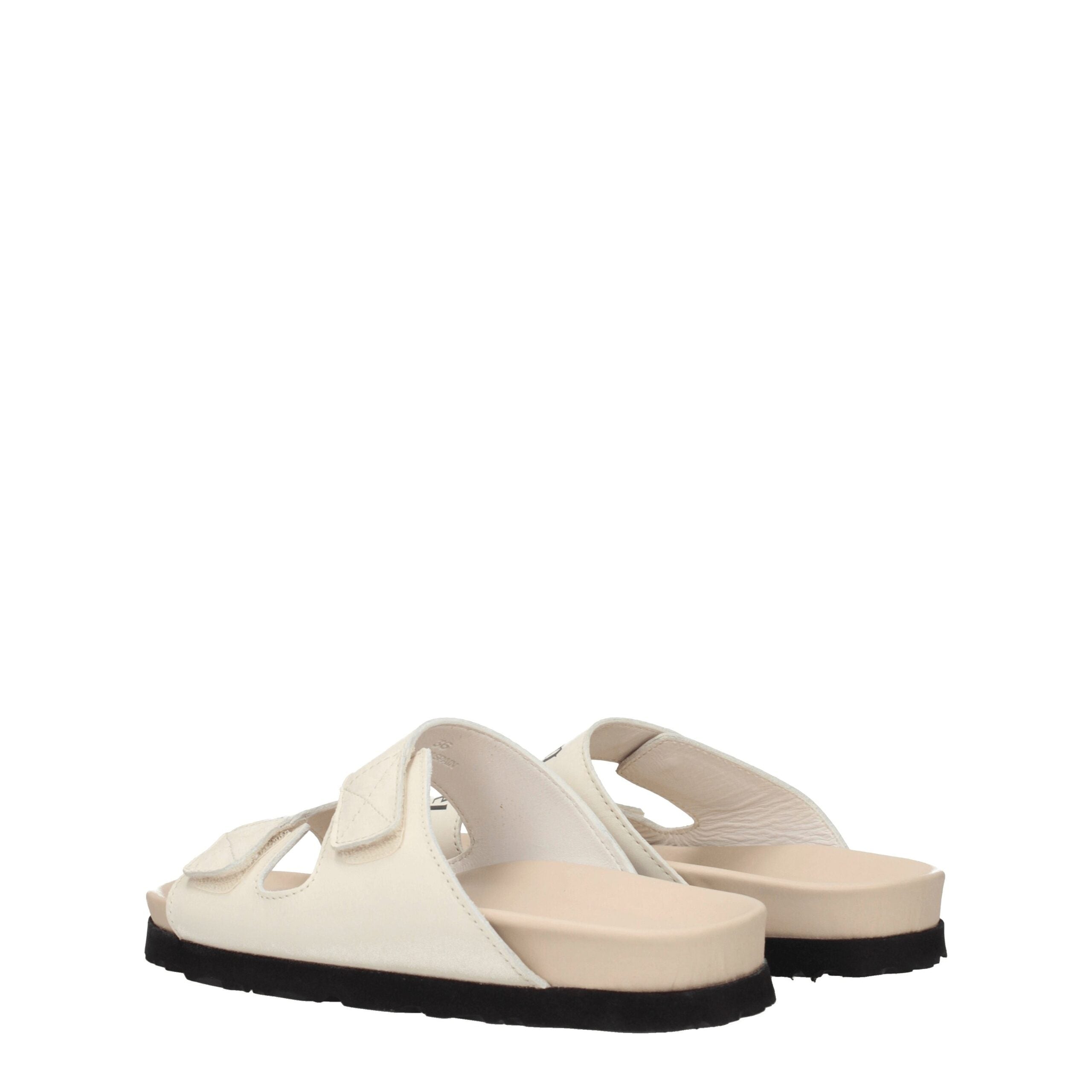 Beige Leather Sandals