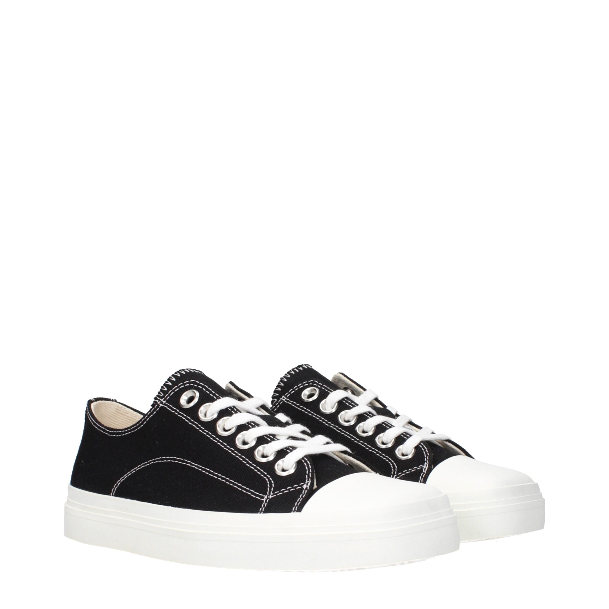 Black Fabric Low Tops