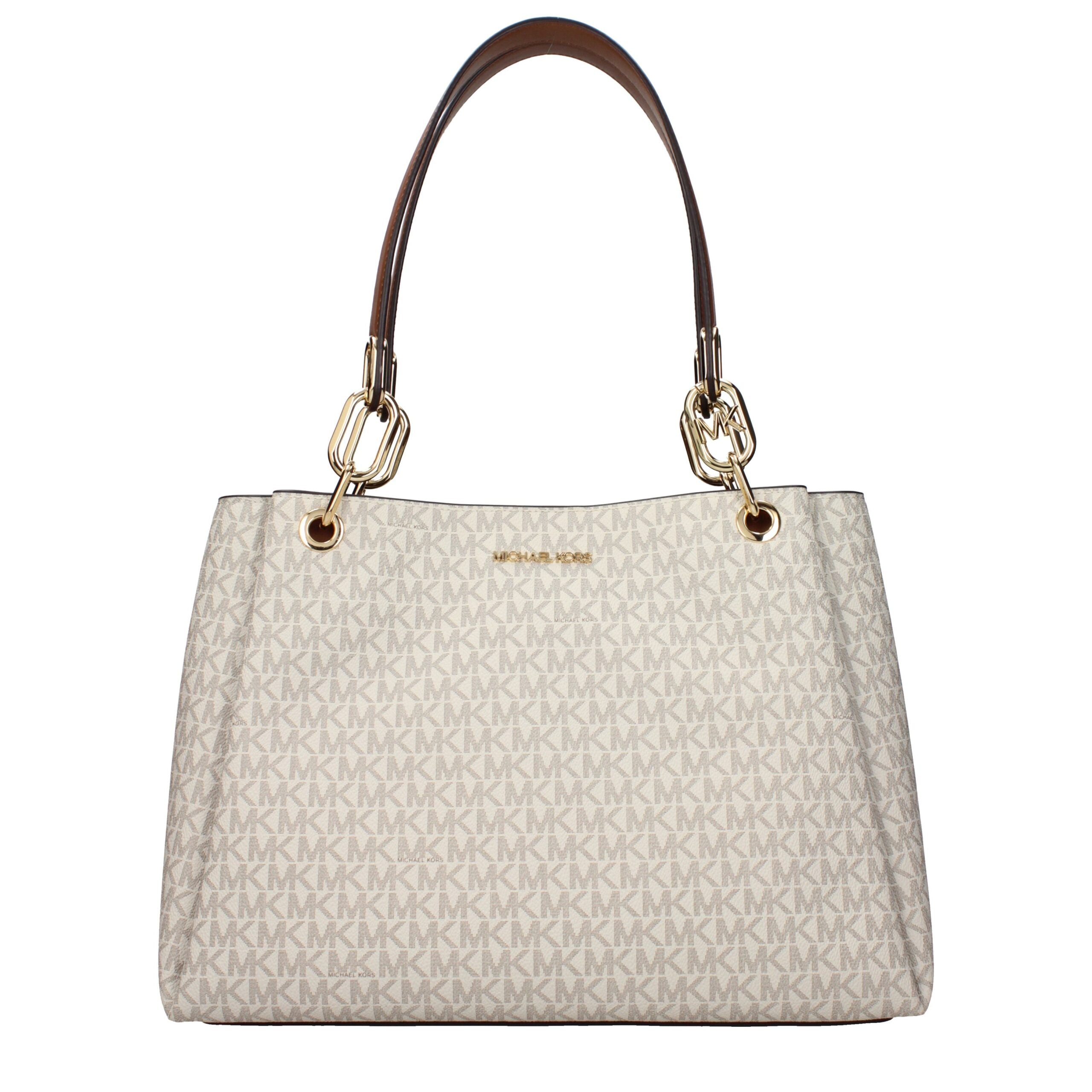 Beige Fabric Shoulder Bags